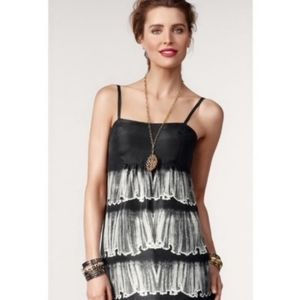 Cabi Women's Dazzle Silk Black/Gray Tunic Tank Top Style #729 size 6